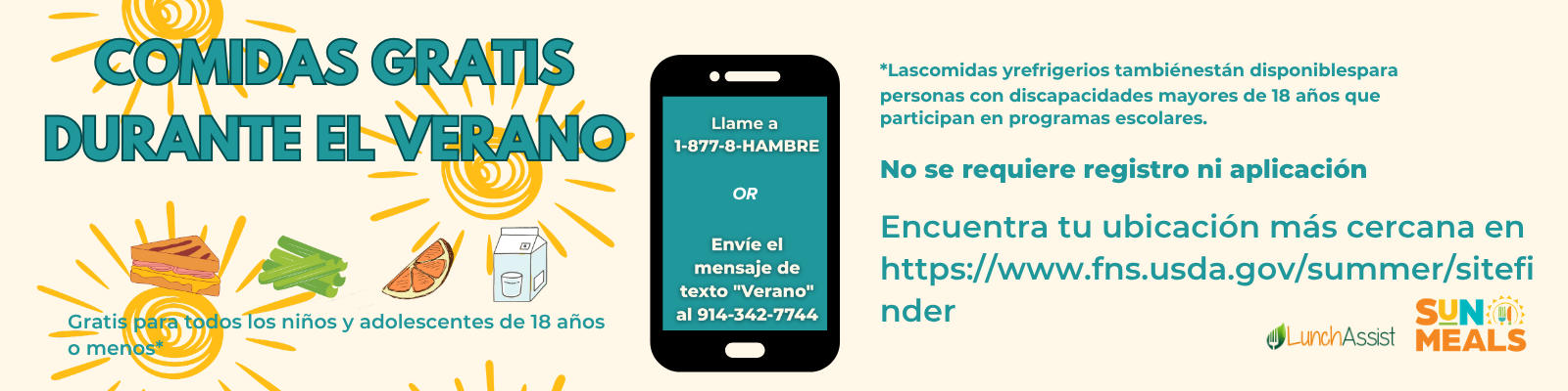 COMIDAS GRATIS DURANTE EL VERANO